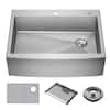 Delta Lenta 16 Gauge Stainless Steel 30 in Single Bowl Farmhouse Apron ...