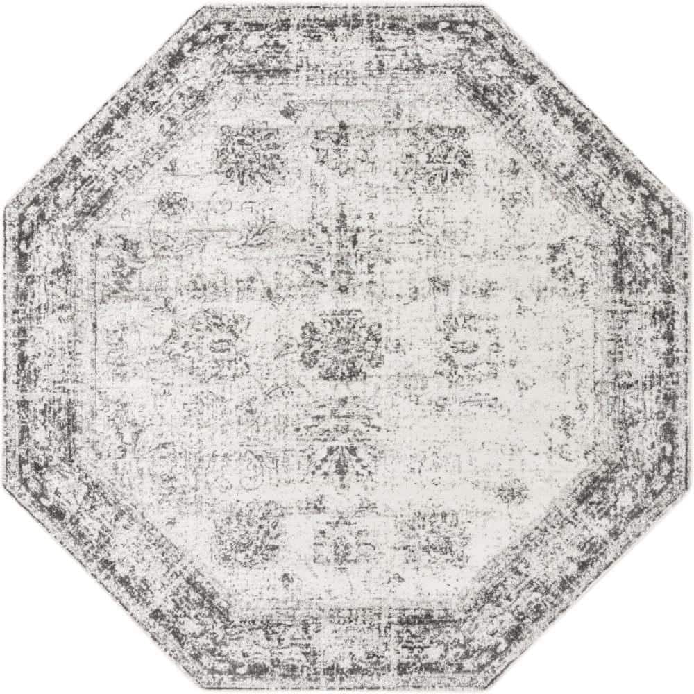 Unique Loom Sofia Casino Gray 8 ft. x 8 ft. Area Rug 3151819 The Home