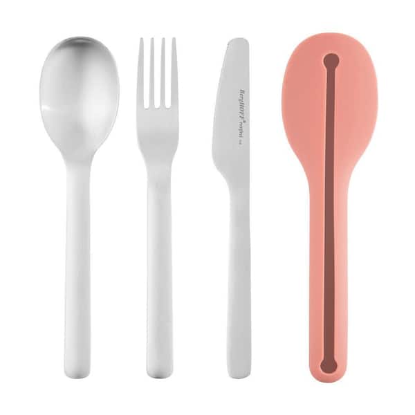 Leo 4-Piece Stainless Steel Travel Flatware Set and Holder (Service for 1)