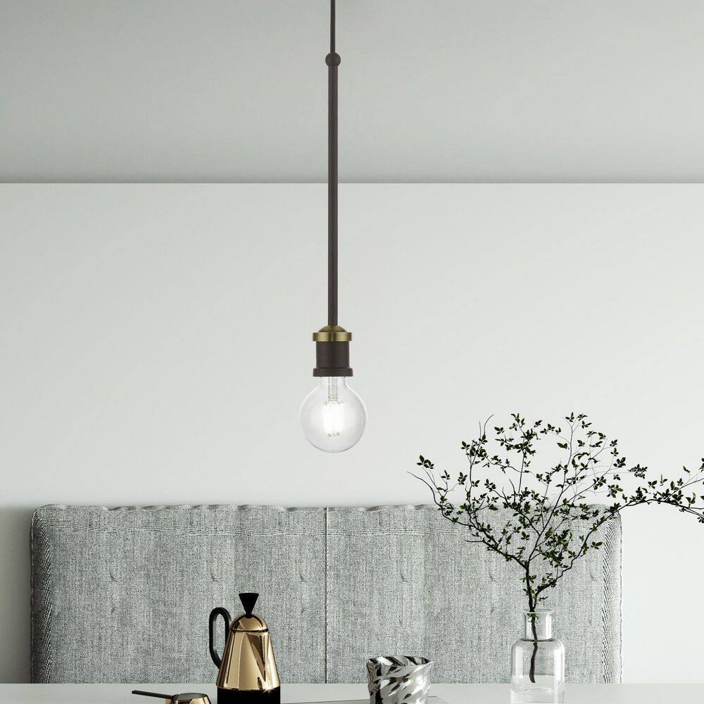 Mini Lansdale Bronze & Antique Brass 1-Light Indoor/Outdoor Pendant