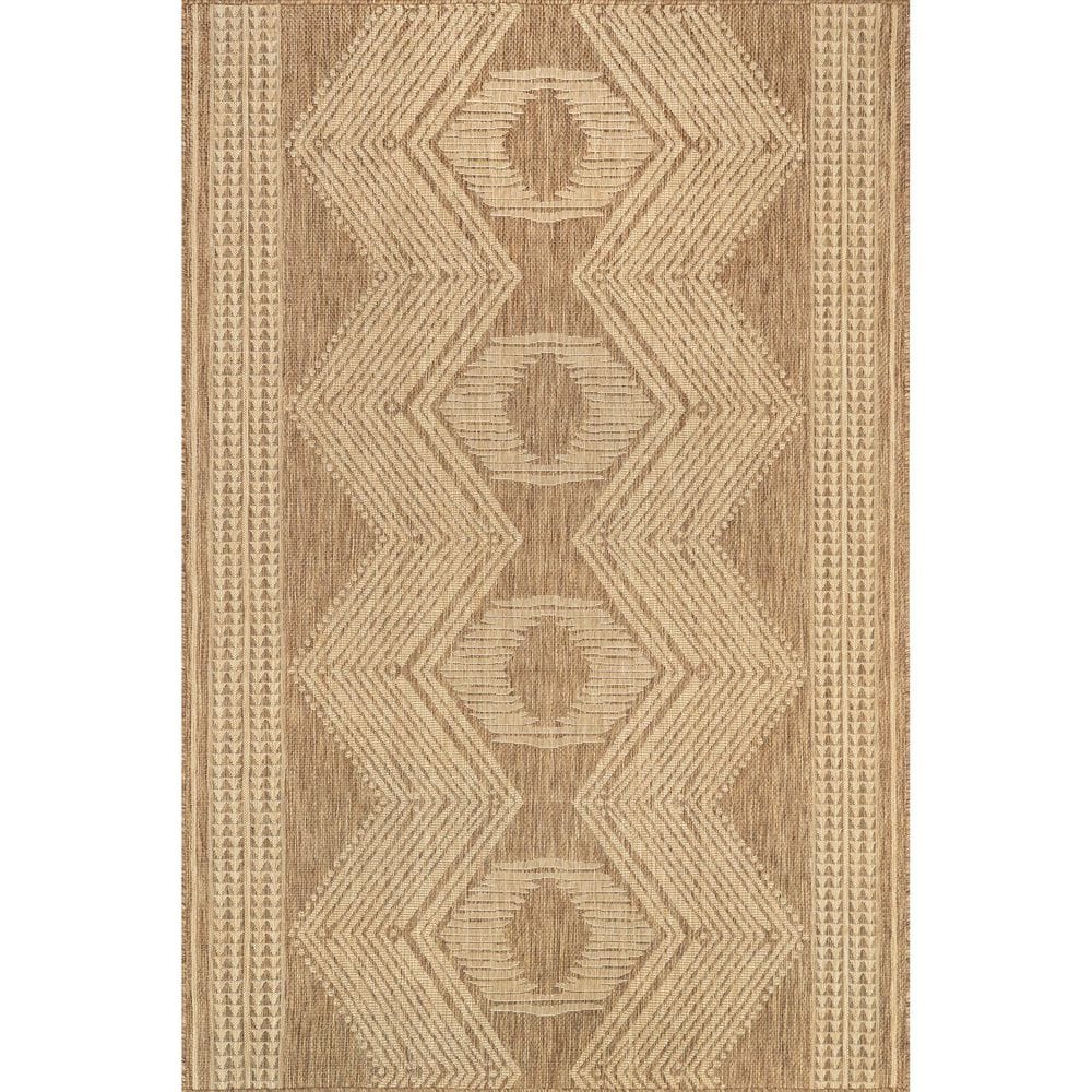 Ranya Modern Tribal 4' x 6' Light Brown Synthetic Area Rug