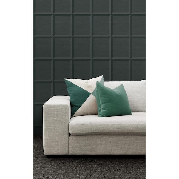 60.75 sq. ft. Dark Juniper Oulu Embossed Vinyl Unpasted Wallpaper Roll