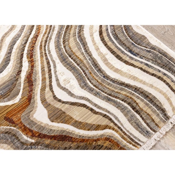 Jovira Collections 5 ft. x 8 ft. Beige Organic Indoor Area Rug