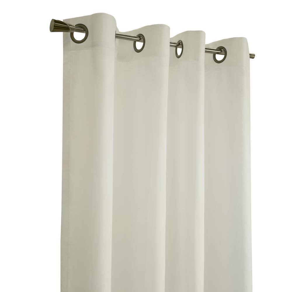 Ivory Sheer Polyester Grommet Panel with Lace Detail