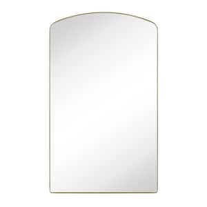 24 in. W x 40 in. H Arch Stainless Steel Framed Wall Bathroom Vanity Mirror in Brushed Gold
