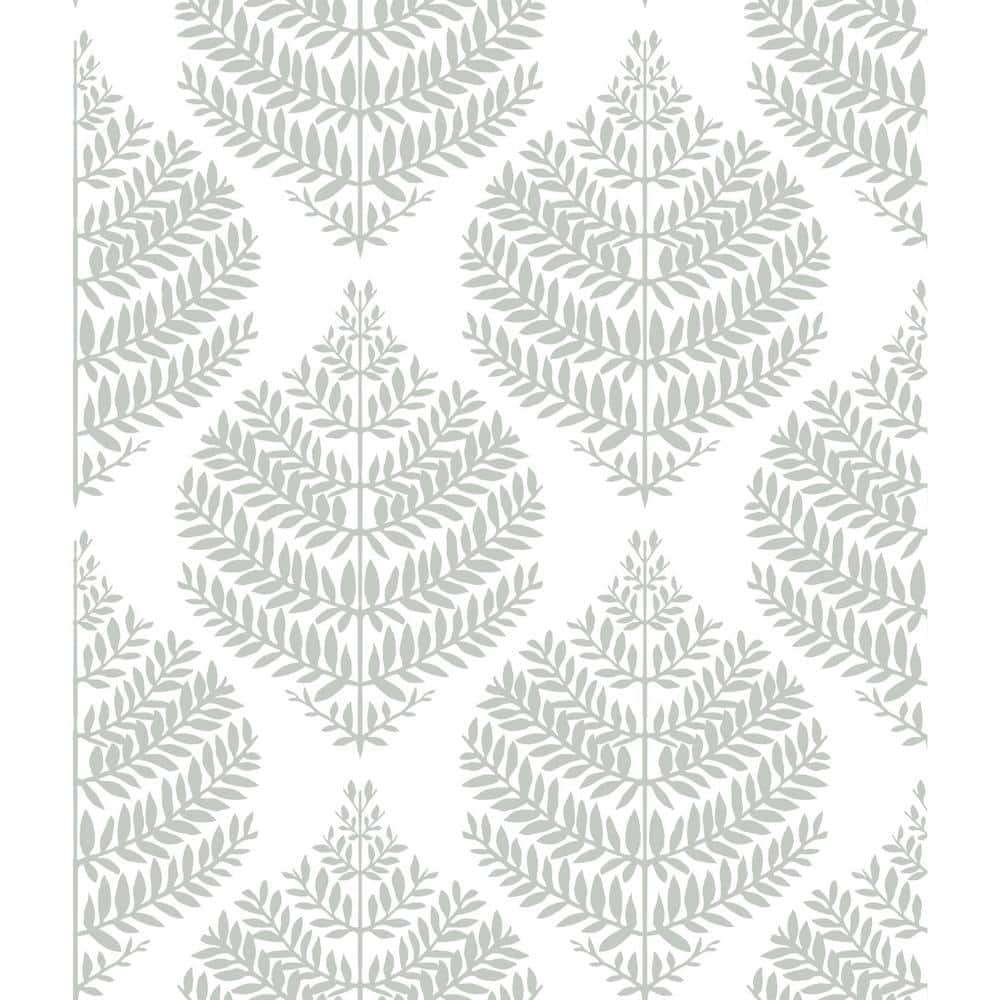 Large Scale Gray Damask Peel and Stick Wallpaper