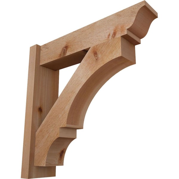 Ekena Millwork 6 in. x 24 in. x 24 in. Western Red Cedar Balboa Traditional Rough Sawn Outlooker