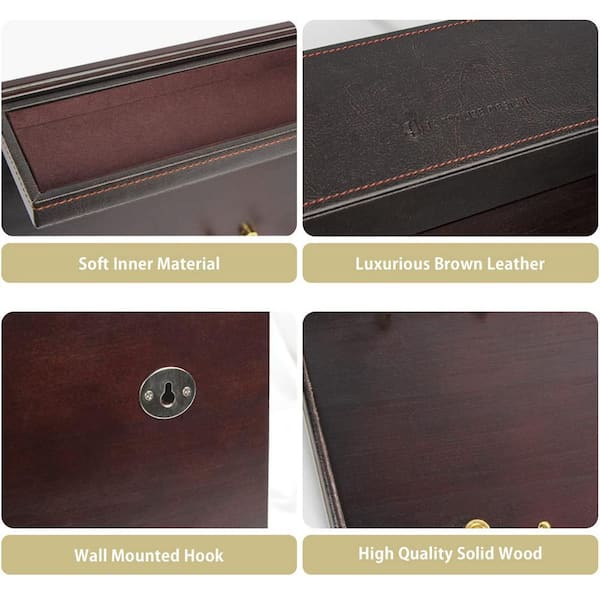 20.5 in. W x 3.4 in. D Dark Brown Decorative Wall Shelf, Entryway