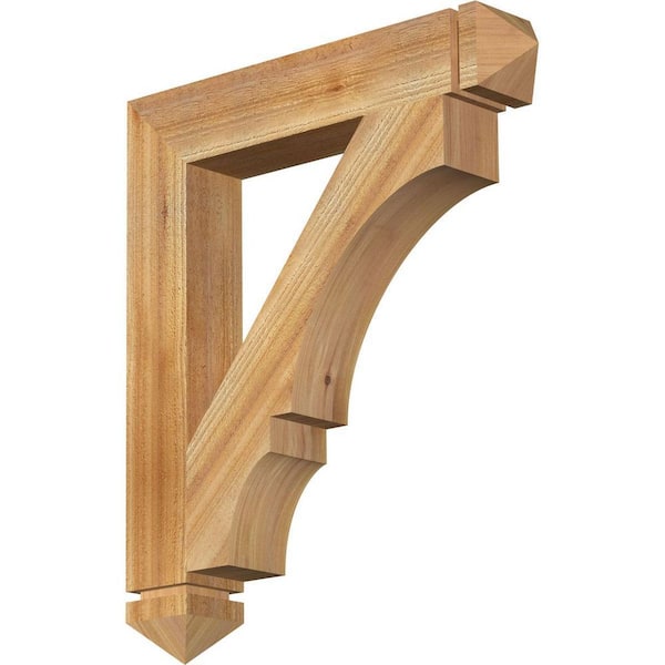 Ekena Millwork 4 in. x 28 in. x 24 in. Western Red Cedar Balboa Arts and Crafts Rough Sawn