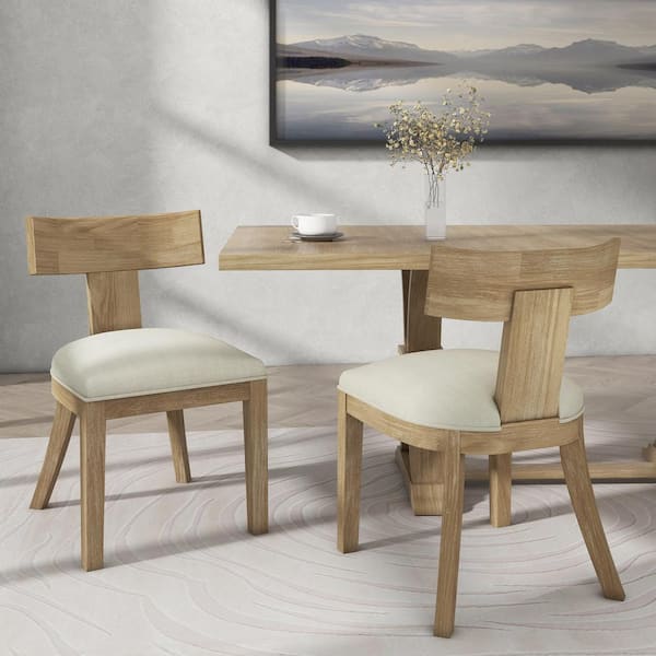 CHRISTOPHER KNIGHT HOME Senna Fabric Upholstered Dining Chairs (Set of 2), Beige