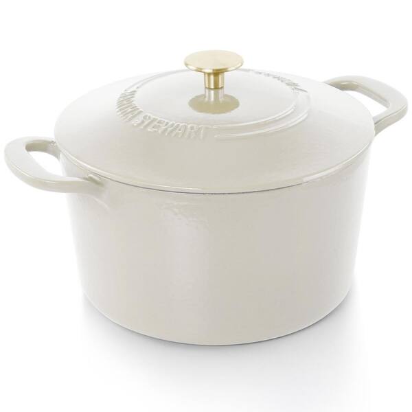 MARTHA STEWART Gatwick Enameled Cast Iron Dutch Oven with Lid in  Linen 1-Set