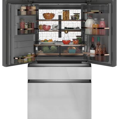 27.8 cu. ft. Smart 4-Door French Door Refrigerator in Platinum Glass, ENERGY STAR