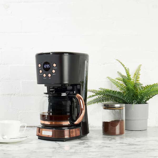 HADEN 12- Cup Black/Copper Retro Style Drip Coffee Maker with