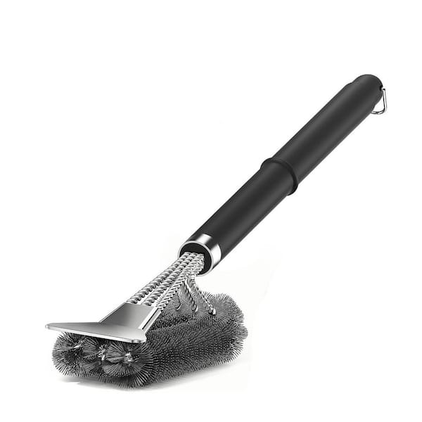 Grill Brush with Scraper for Outdoor Grill, Extra Strong Grill Cleaner Accessories, 18 in. Adjustable Handle