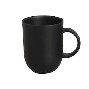Matte Black Coup Coffee Mug 11.2 Oz Stoneware, Set of 4