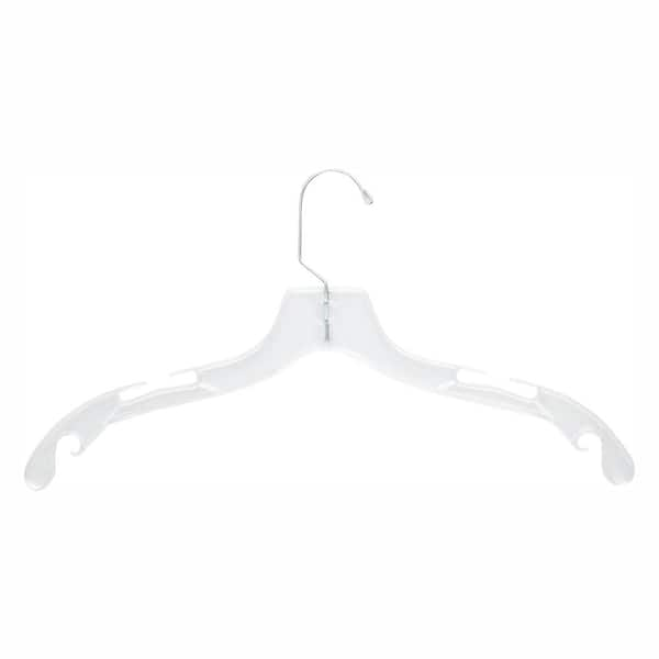 Honey Can Do Clear Plastic Hangers with Swivel Hook and Notches, Set of 24