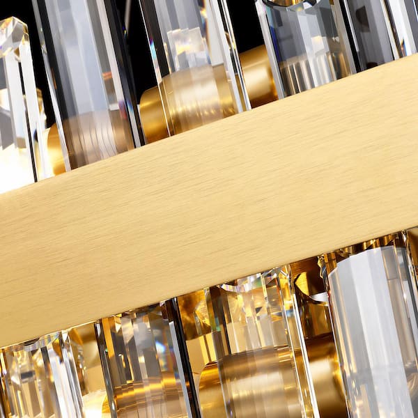 WDETR 43 in. Dimmable 16-Light Crystal Chandelier Modern Gold