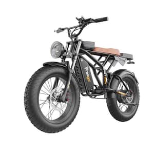 20 in. Off-Road Electric Bike 1200-Watt Powerful Motor 7 Speed Gears in Black