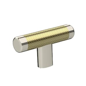 Esquire 2-5/8 in. (67 mm) L Polished Nickel/Golden Champagne T-Shaped Cabinet Knob