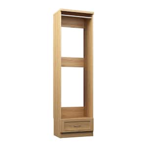 System Drawer Size VIA Closets 25.5 in. W Natural Oak Floor Mount Tower Unit with 1 ...