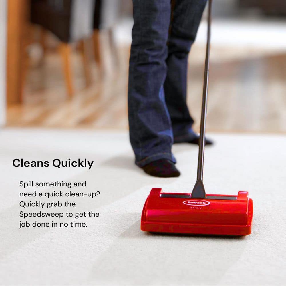 Speedsweep Red Compact Manual Carpet Sweeper