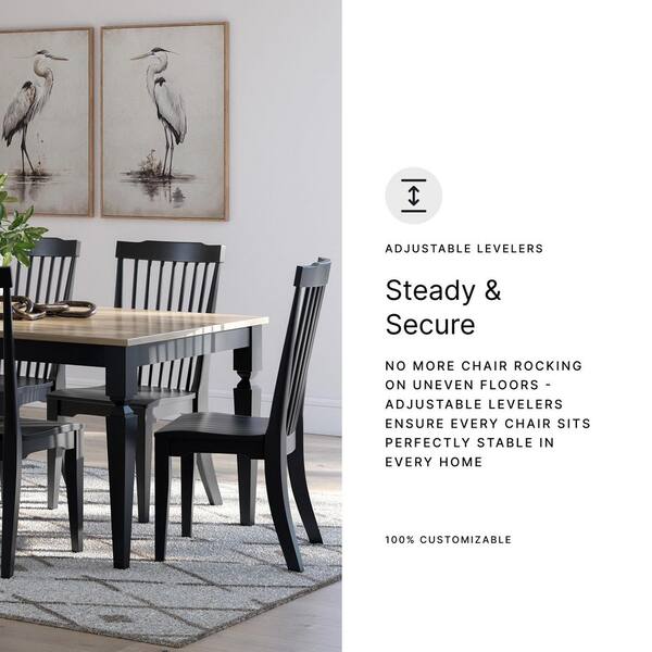 【美品✨】Signature Design by Ashley Pallaton Signature DESIGN BY ASHLEY Plazaton Black Wood Side Chair (Set of
