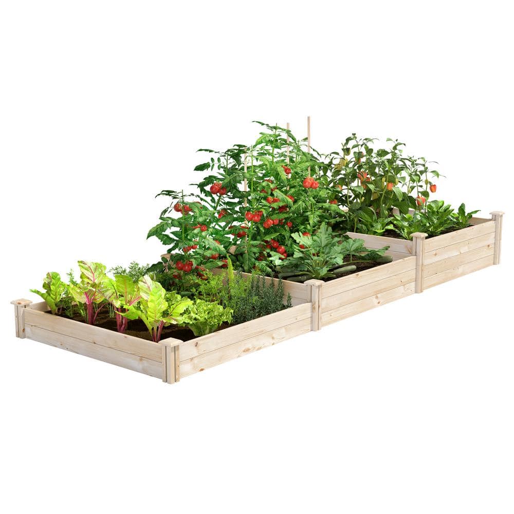 Greenes Fence 4 ft. x 12 ft. Stair-Step Original Pine Raised Garden Bed ...