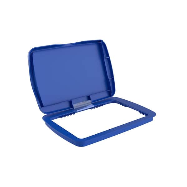 Blue Rectangular Trash Can Lid for 32 qt. Waste Container (Lid Only)
