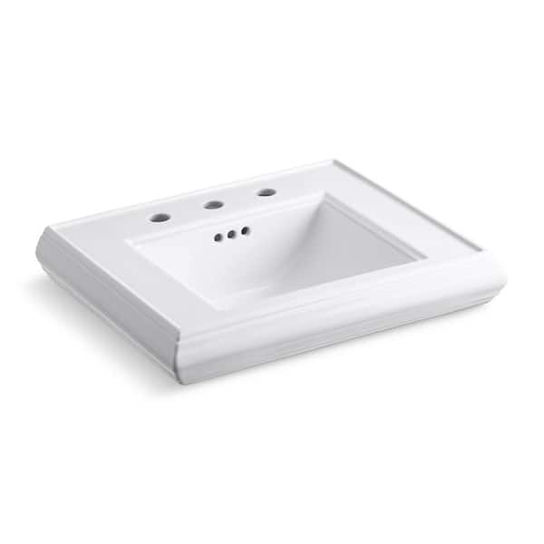 Memoirs 24.2 in. x 19.88 in. Pedestal Bathroom Sink in White Ceramic with Drain