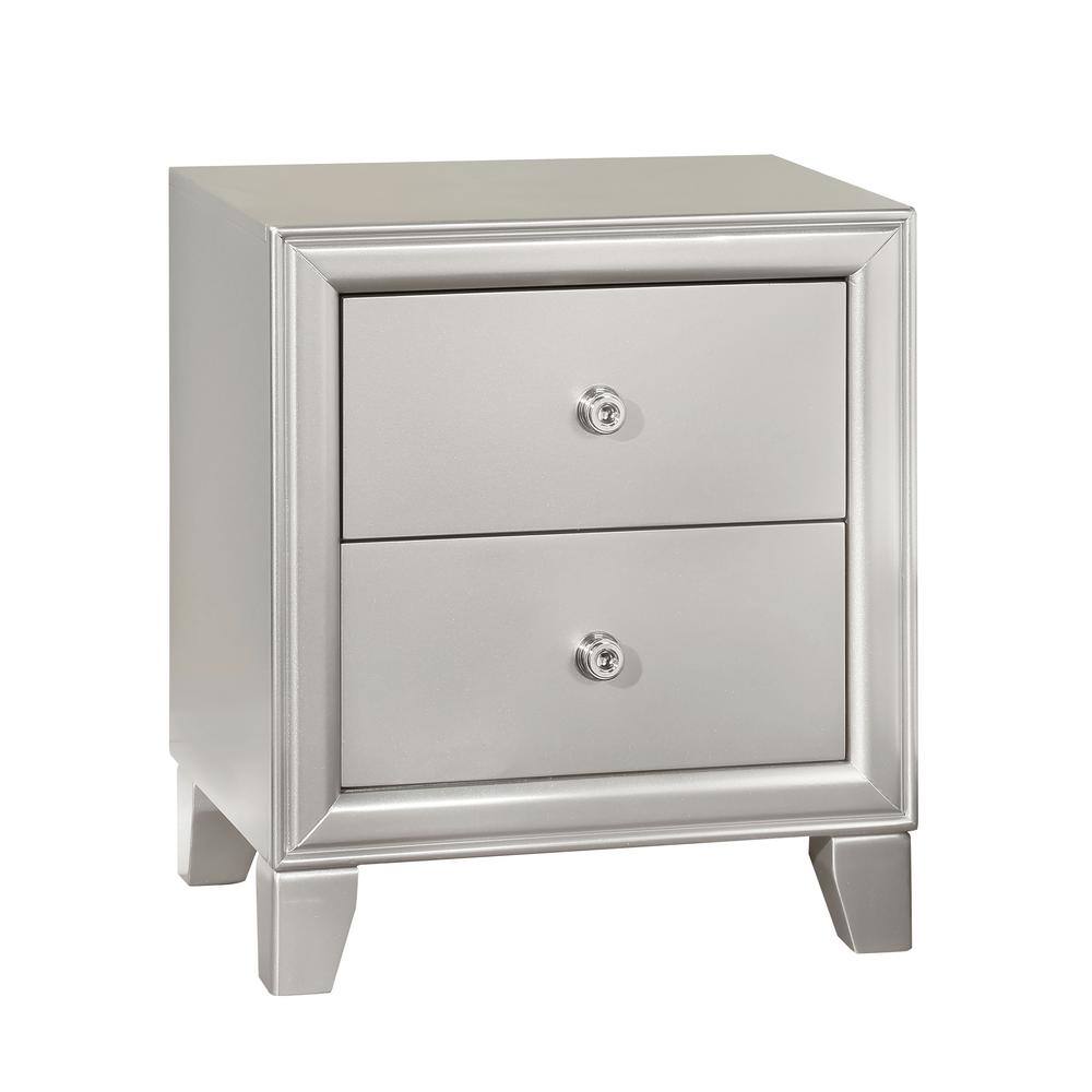 Steve Silver Omni Champagne Silver 2-Drawer Nightstand OM900NS - The ...