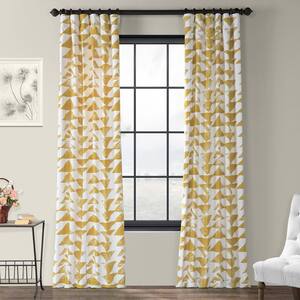Triad Gold Geometric Rod Pocket Room Darkening Curtain - 50 in. W x 108 in. L (1 Panel)