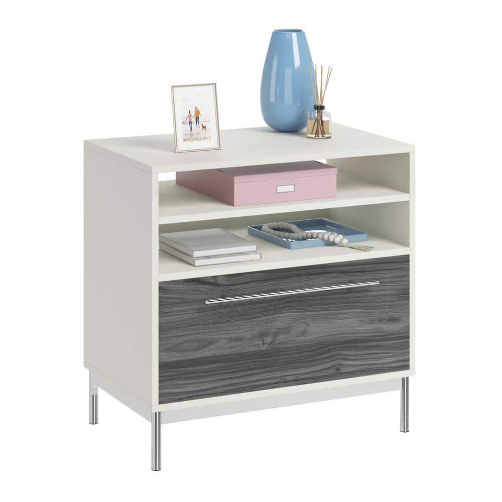 Pearl Oak and Misted Elm Legal Size Lateral File Cabinet