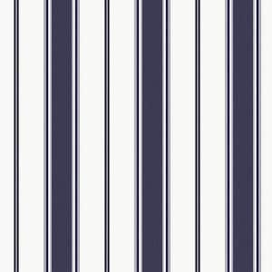 Smart Stripes 3 Navy Heritage Stripe Matte Finish Non-Pasted Vinyl on Non-Woven Wallpaper Roll