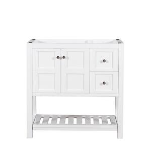 Manhattan 36 in. W x 18 in. D x 35 in. H Bath Vanity Cabinet without Top in White