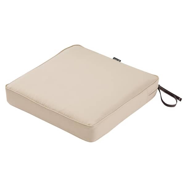 Classic Accessories Montlake Antique Beige 17 in. W x 17 in. D x 3 in. Thick Square Outdoor Seat Cushion
