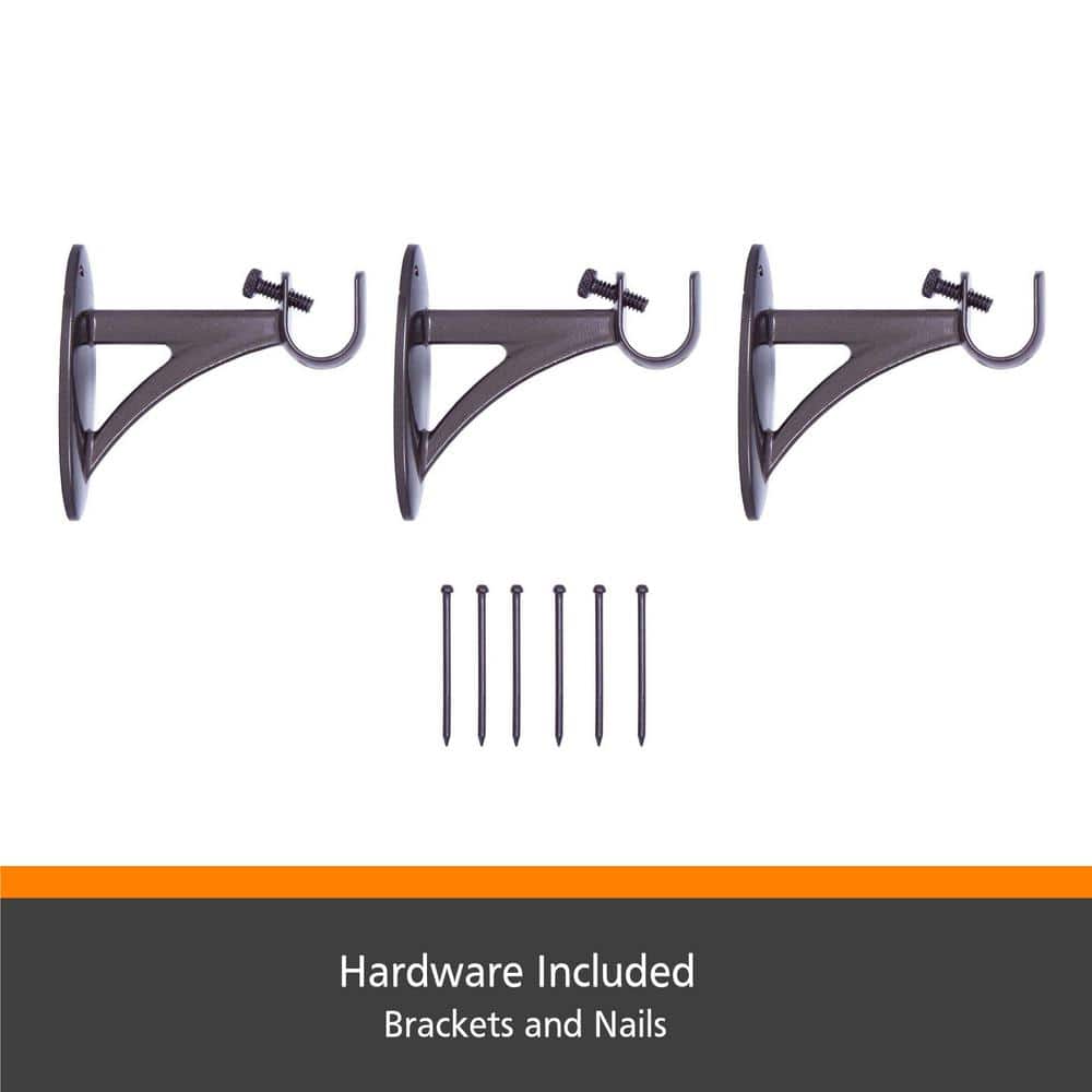 Kenney Oil Rubbed Bronze 66-120" Decorative Curtain Rod with Scroll Finials