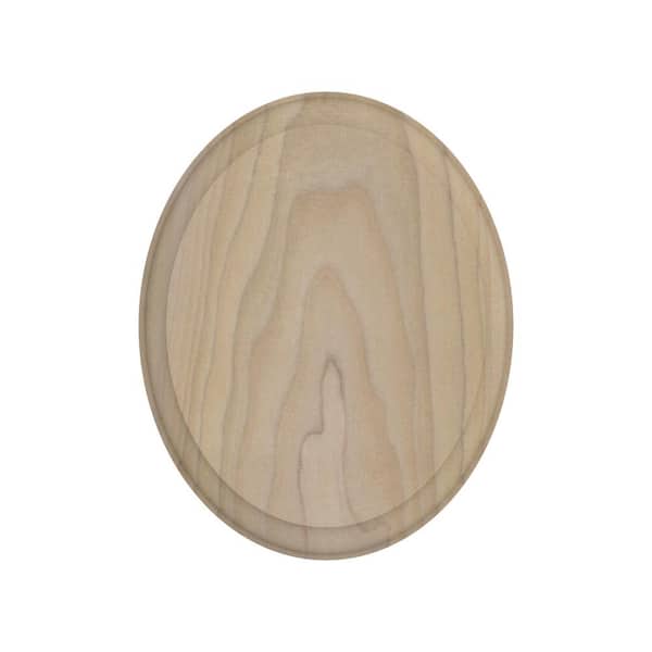 Stair Parts 7337 4-1/2 in. x 5-1/2 in. Unfinished Poplar Oval Rosette Handrail Fitting