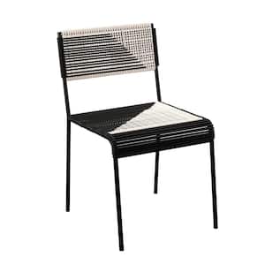 Watkindale Black Woven Metal Outdoor Dining Chair (Set of 2)