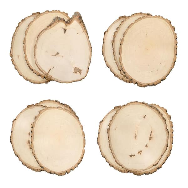 Walnut Hollow 1 in. x 11 in. x 11 in. Rustic Basswood Large Round Live Edge Project Panel (12-pack)