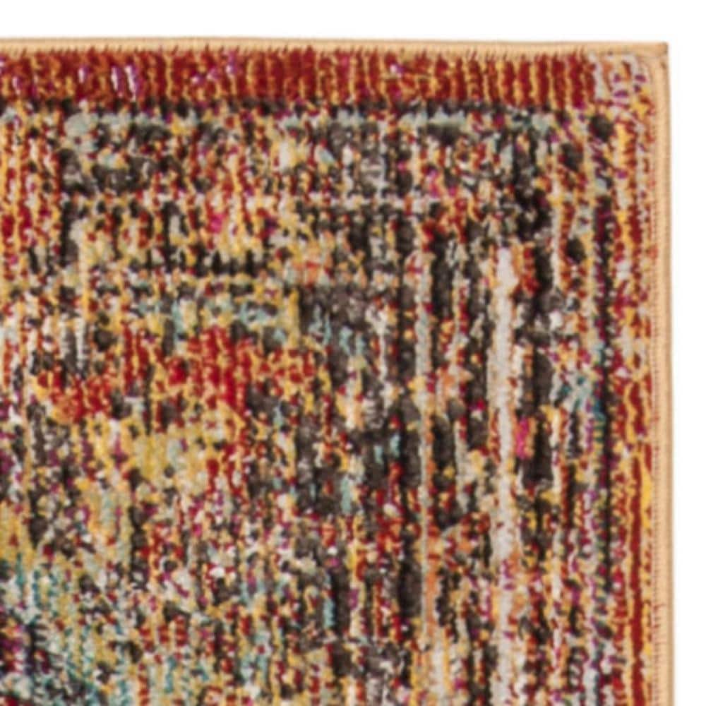 Colorful Low Pile Bohemian Floral Area Rug