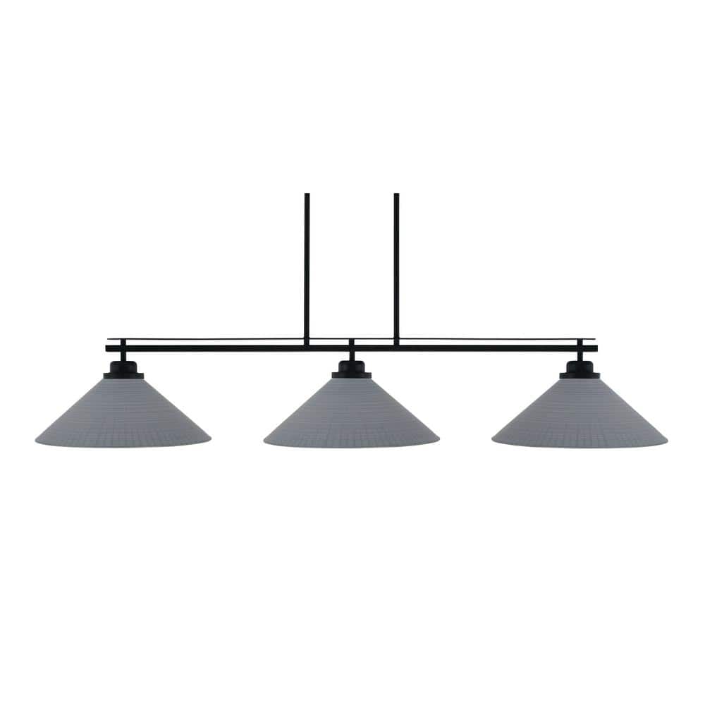 Monroe 3-Light Billiard Light, Round Fitter, Matte Black Finish, 16 in. Gra