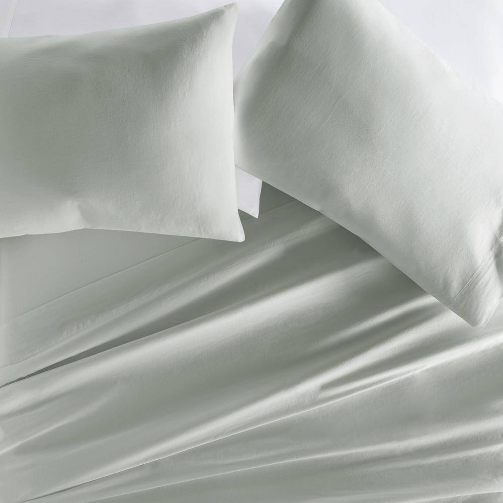 Queen Green Mist Cotton Sateen Sheet Set