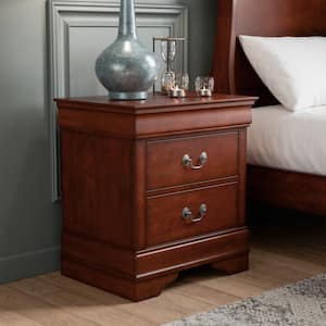 Burkhart Cherry 2-Drawer 21.63 in. W Nightstand