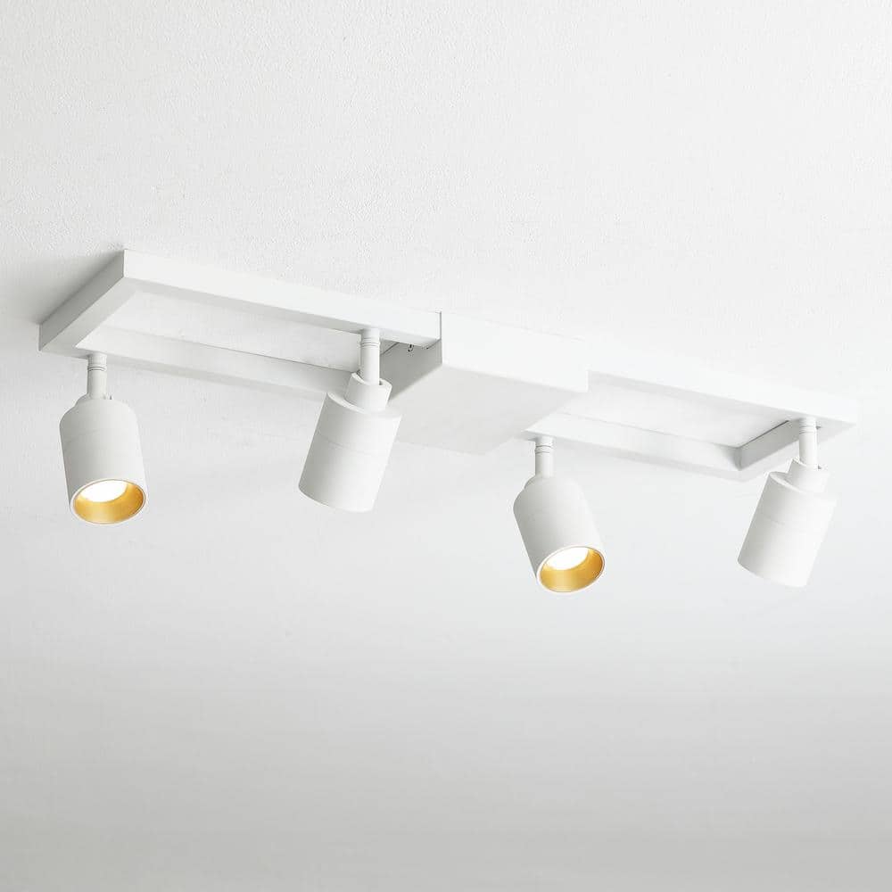 Shura 25'' Modern LED Square Track Light with Rotating Heads in Matte White