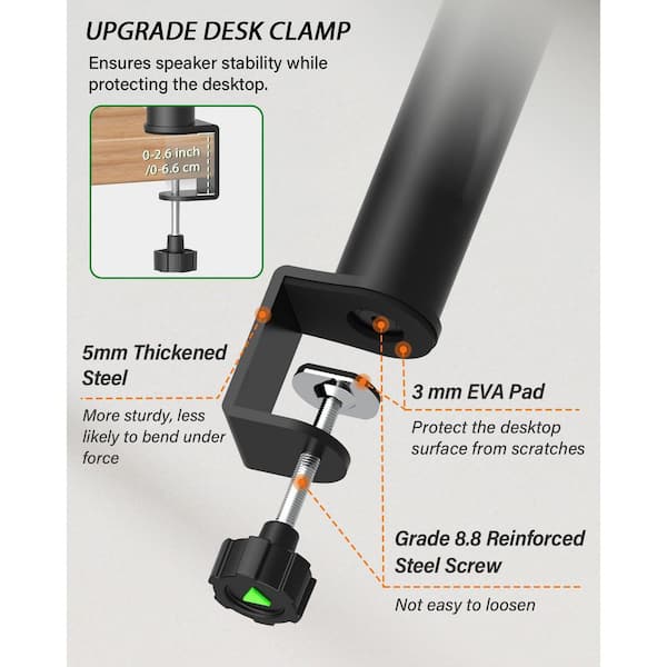 Vondynote Set of 2 Studio Monitor Stands Desk Clamp Desktop Speaker Stands with Vondynote Set of 2 Studio Monitor Stands Desk Clamp Desktop Speaker Stands with