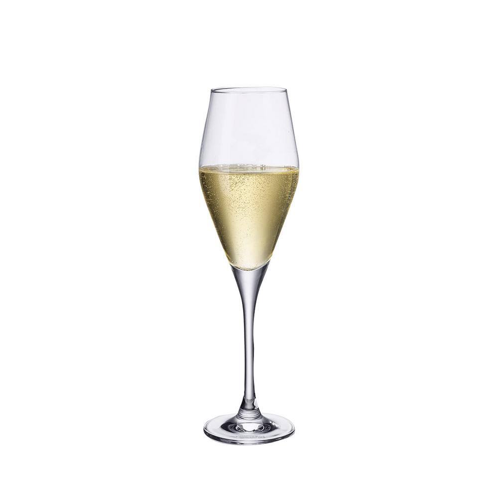 La Divina Clear Crystal Champagne Flute Set of 4