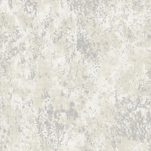Metallic FX Silver and White Industrial Texture Wallpaper Sample