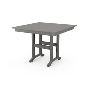 Farmhouse Grey 37 in. Square Plastic Outdoor Dining Table