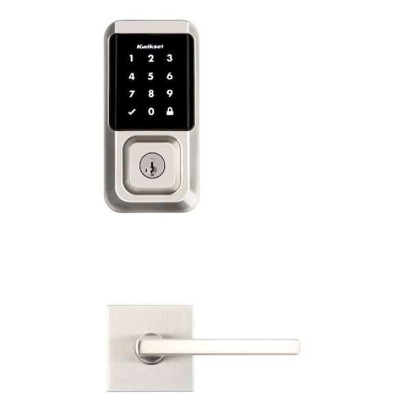 Kwikset Halo Touchscreen Satin Nickel Electronic Smart Lock Deadbolt Featuring Smartkey Security with Halifax Entry Lever