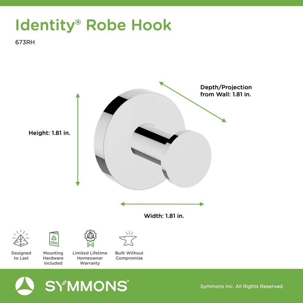 Polished Chrome Metal Wall-Mounted Robe Hook
